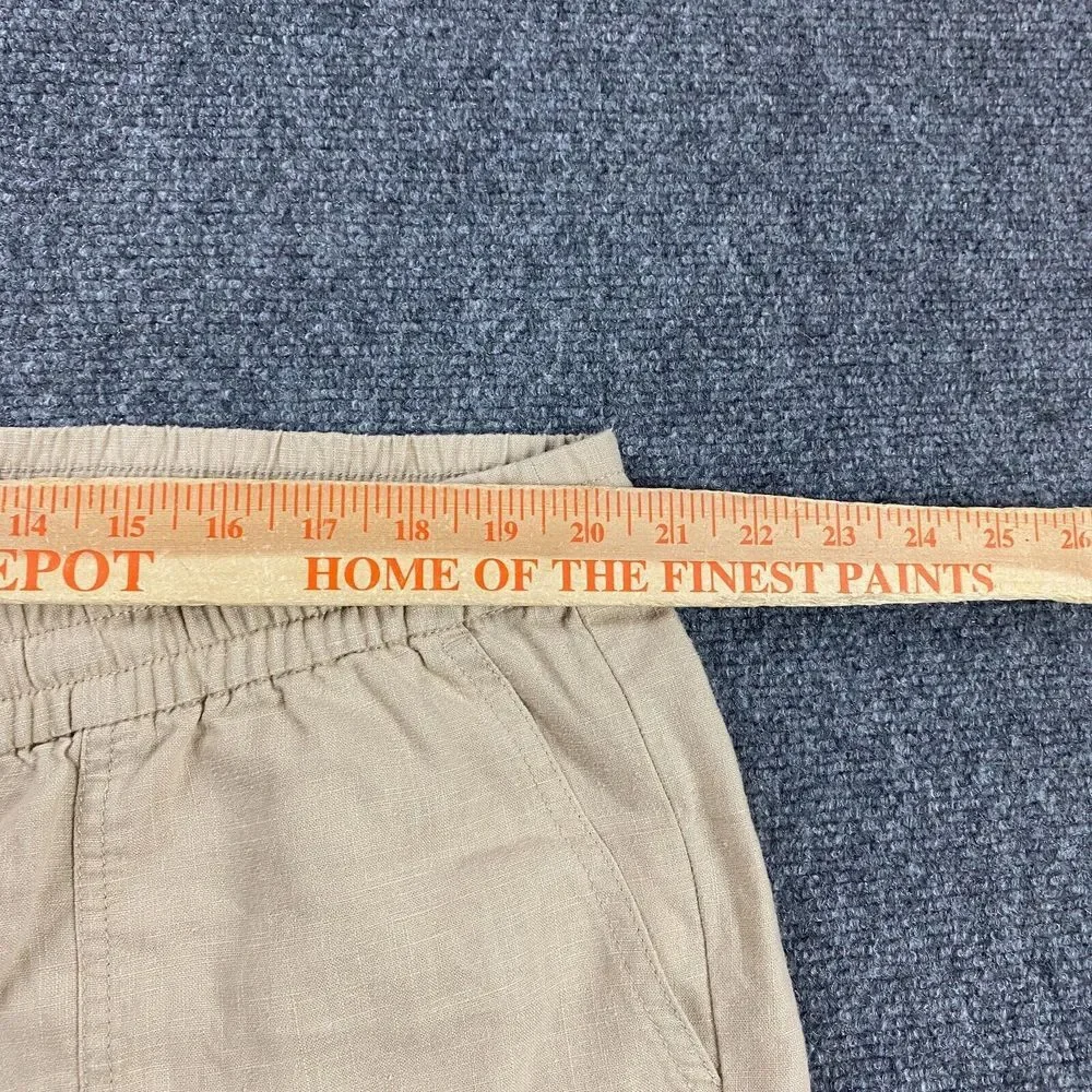 J Crew Pants Women's 2X Beige Jogger Taper Drawstring Linen Blend‎ NWT